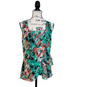 Calvin Klein Chiffon Layered Tank Top - Size Small